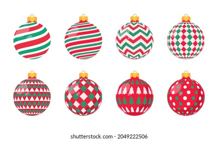 red christmas ball vector with white pattern for christmas celebration