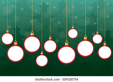 Red Christmas balls and background vector
