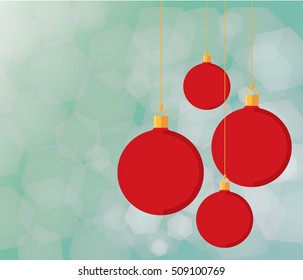 Red Christmas balls and background vector