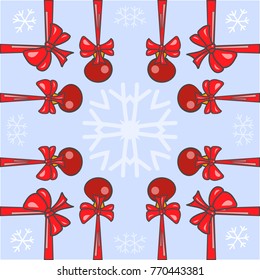 Red Christmas Balls Background. Vector New Year illustration.