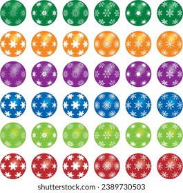 Red Christmas balls with different and colorful patterns. Vector illustration.
goes well with Christmas baubles

