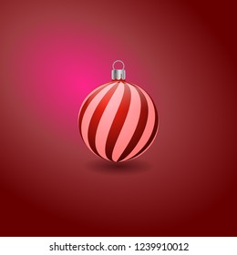 Red Christmas balls on a red background 