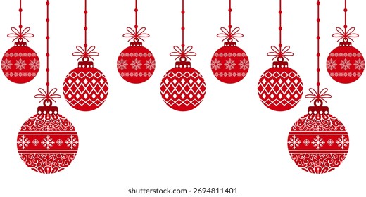 Bolas rojas de Navidad Vector EPS