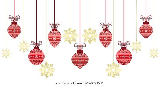 Bolas rojas de Navidad Vector EPS