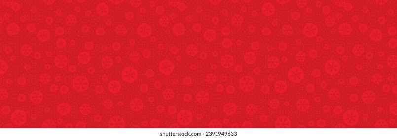 Red Christmas banner with snowflakes. Merry Christmas and Happy New Year greeting banner. Horizontal new year background, headers, posters, cards, website.Vector illustration