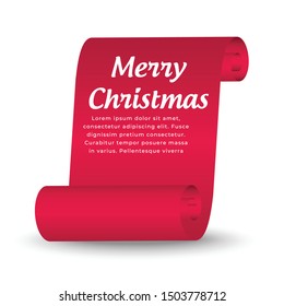 red Christmas banner,red  Web Ribbons With Gradient Mesh on white background,Vector illustration. Place for your text. Ribbons for business and design. Design elements