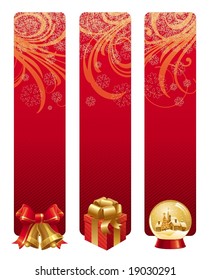 Red christmas banners