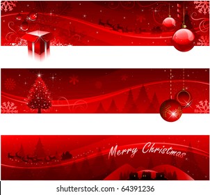 Red christmas banners