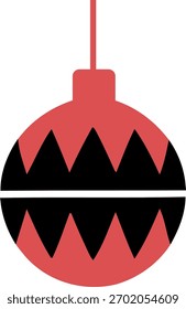 Red Christmas bauble ball vector for decoration