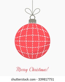 Red Christmas bauble. Vector illustration