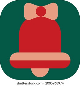 Red christmas bell, illustration, vector on a white background.