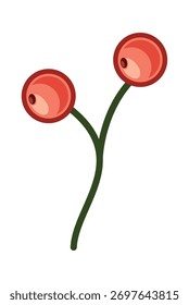 Red Christmas berry stem element