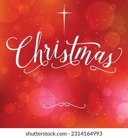 A red Christmas bokeh background featuring the star in the sky and room for adding text.