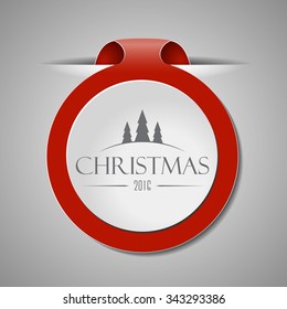 Red Christmas bookmark with shadows and wishes. Vector design element for decorate web sites, banners, congratulation cards.