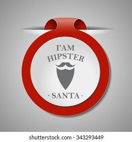 Red Christmas bookmark with shadows and wishes. Vector design element for decorate web sites, banners, congratulation cards.