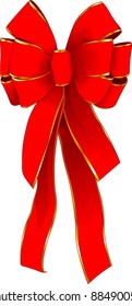 Red Christmas Bow isolated on white