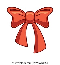 Red Christmas bow knot element