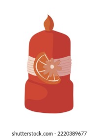  Lámpara de Navidad roja con naranja en técnica vectorial en fondo blanco