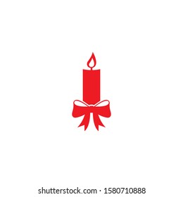 Red christmas candle vector on a white background