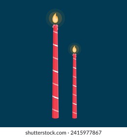 Red Christmas Candles on a dark background