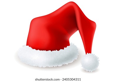red christmas cap with bubo vector illustration