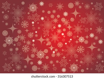 Red Christmas card background for 2016 new year