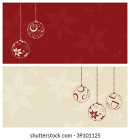red christmas card background, vector illustration