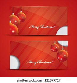 Red Christmas card - glossy vector