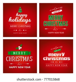 Red Christmas card sets