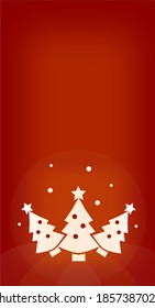 Rote Weihnachtskarte mit Bäumen 