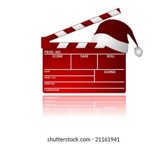 red christmas Clapboard in vector design