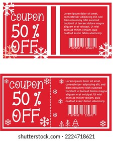 red Christmas Coupon vector design 