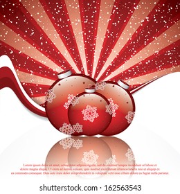 Red Christmas decoration background.Vector