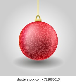 Red Christmas decoration ball vector illustration on light background