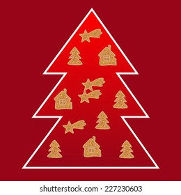 Red christmas decoration with cookies
