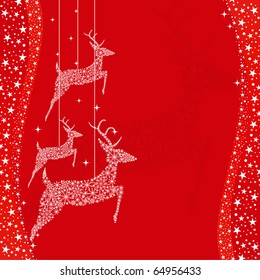 Red Christmas deer greeting card