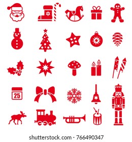 red christmas elements vector Illustration for easy editing
