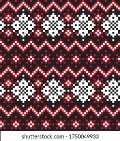 Fondo del patrón de la feria navideña roja para textiles de moda, ropa de cama y gráficos