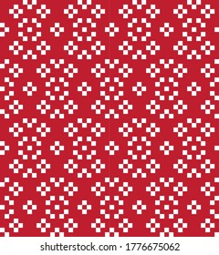 Red Christmas fair isle pattern background for fashion textiles, knitwear and graphics