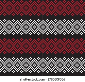 Red Christmas fair isle pattern background for fashion textiles, knitwear and graphics