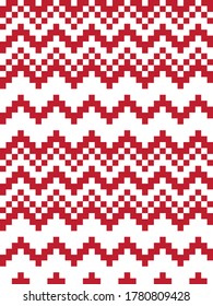 Red Christmas fair isle pattern background for fashion textiles, knitwear and graphics