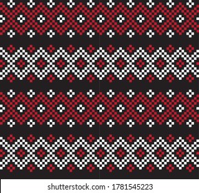 Fondo del patrón de la feria navideña roja para textiles de moda, ropa de cama y gráficos