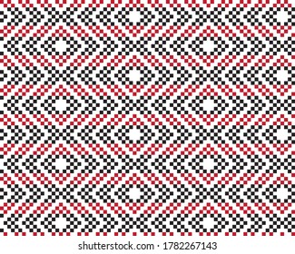 Red Christmas fair isle pattern background for fashion textiles, knitwear and graphics