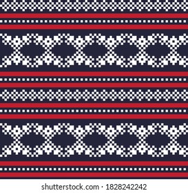 Red Christmas fair isle pattern background for fashion textiles, knitwear and graphics