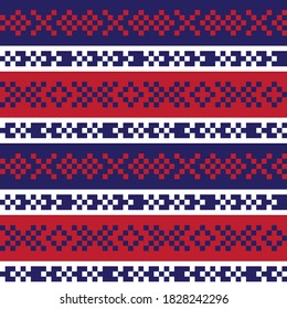 Red Christmas fair isle pattern background for fashion textiles, knitwear and graphics