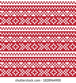 Red Christmas fair isle pattern background for fashion textiles, knitwear and graphics