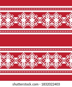 Fondo del patrón de la feria navideña roja para textiles de moda, ropa de cama y gráficos