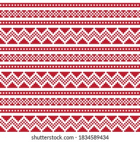 Red Christmas fair isle pattern background for fashion textiles, knitwear and graphics