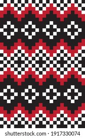 Red Christmas fair isle pattern background for fashion textiles, knitwear and graphics