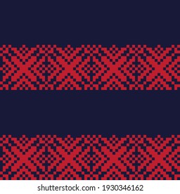 Red Christmas fair isle pattern background for fashion textiles, knitwear and graphics